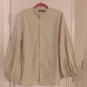 Polo Ralph Lauren Relaxed Fit Cotton Blouson-Sleeve Shirt Sz XL